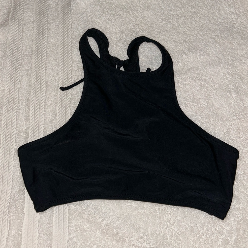 Halter neck lace up bikini top